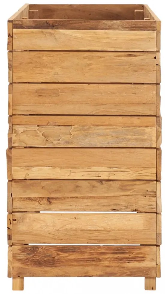 újrahasznosított tíkfa és acél magaságyás 100 x 40 x 72 cm