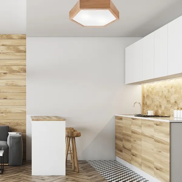 Mennyezeti lámpa OAK HEX 2xE27/60W/230V á. 43 cm tölgy