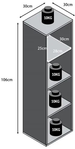 Casaria® Skylar könyvespolc 106x30x30 cm - fehér