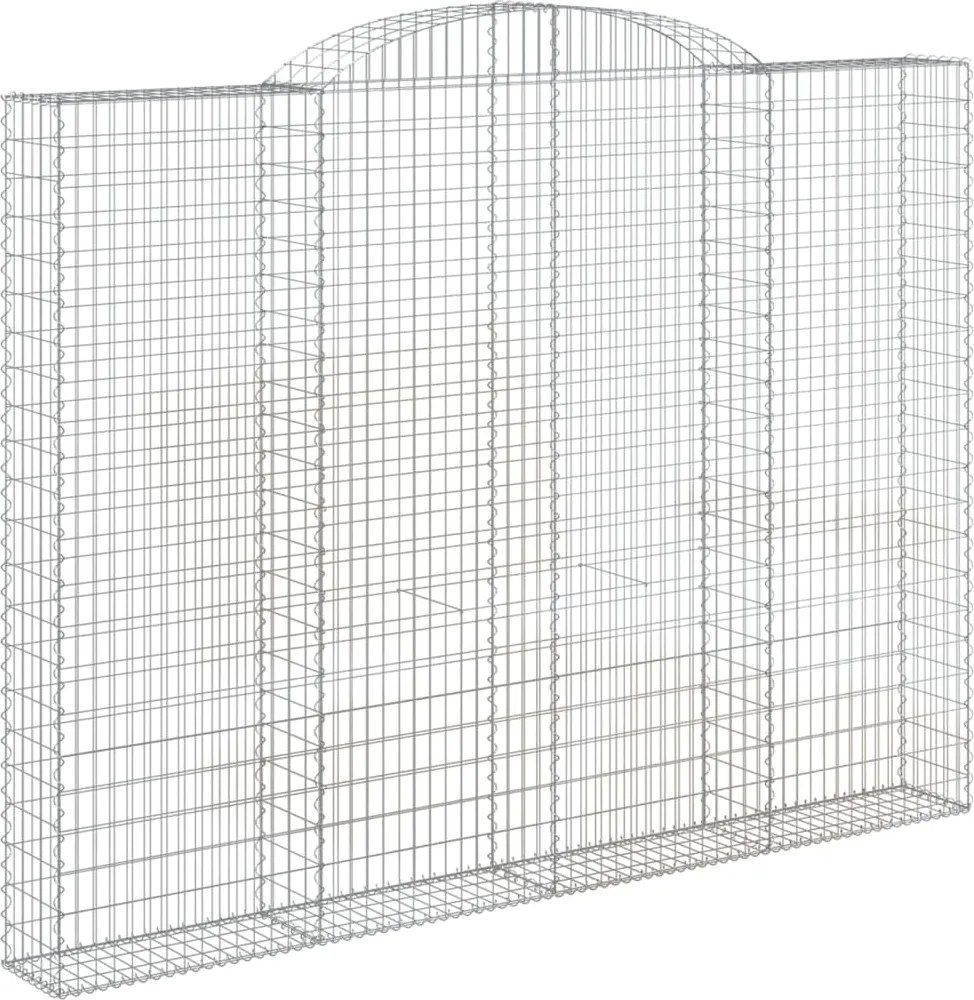 vidaXL íves horganyzott vas gabion kosár 300 x 30 x 220/240 cm