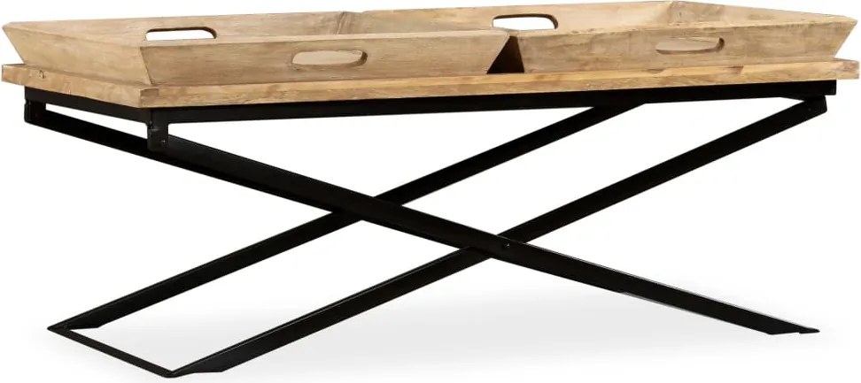 vidaXL tömör mangófa dohányzóasztal 110 x 55 x 42 cm