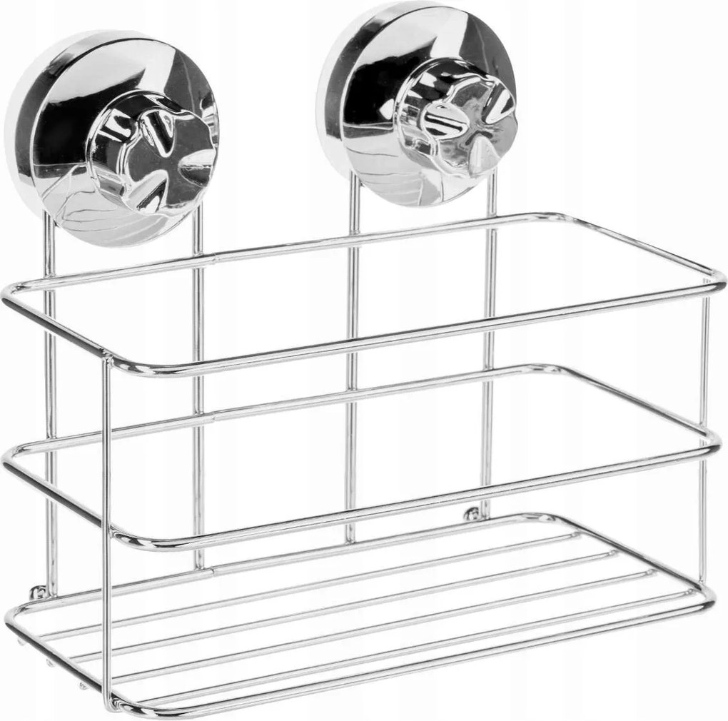 Fürdőszobai Zuhanypolc Króm tapadókorongos