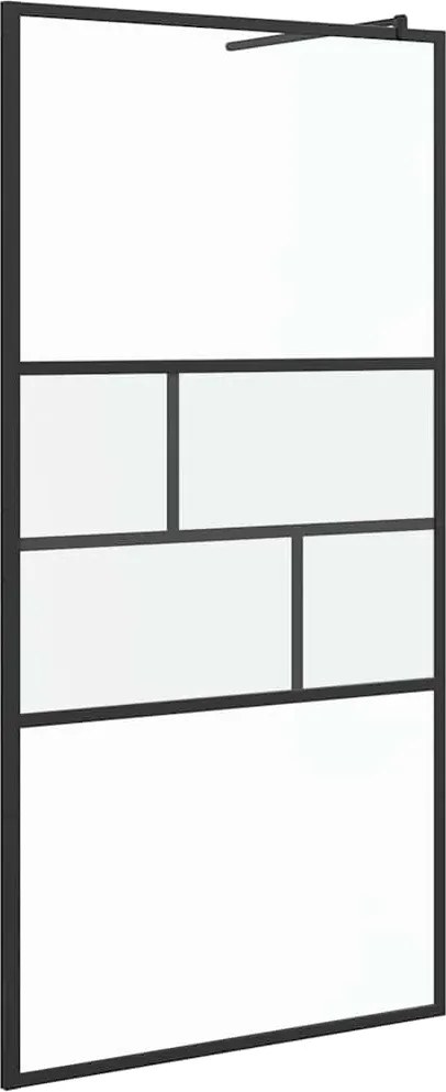 vidaXL Walk-in zuhanyfal Fekete 80 x 195 x 0.5 cm Üveg és Alumínium