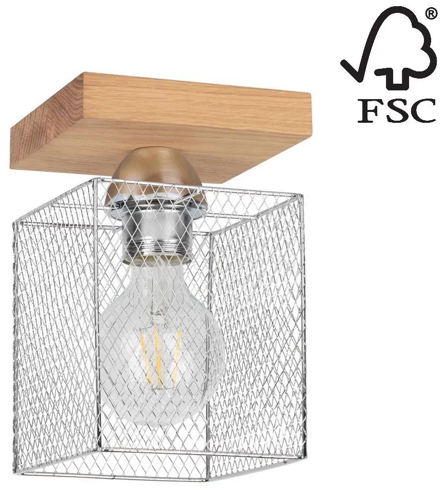 Spot-Light 8175174 - Mennyezeti lámpa NORMAN WOOD 1xE27/25W/230V matt tölgy