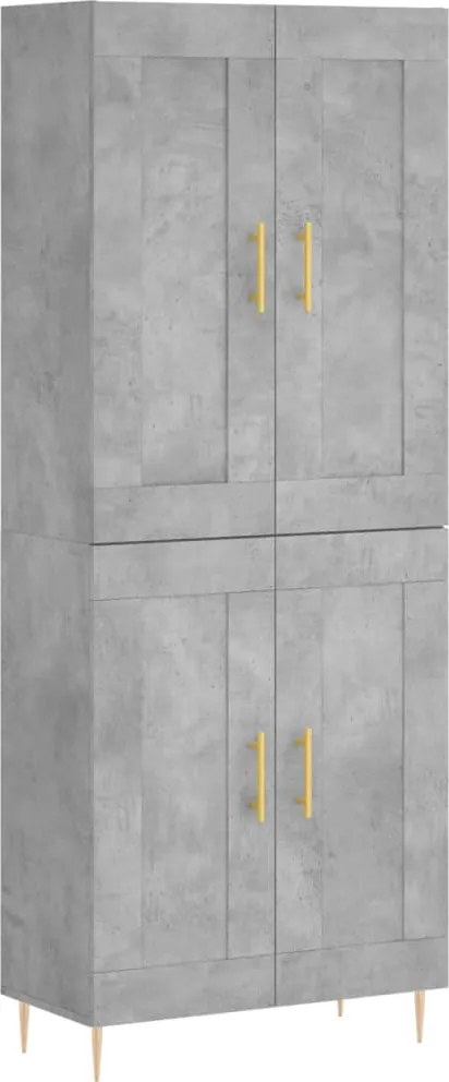 vidaXL betonszürke szerelt fa magasszekrény 69,5 x 34 x 180 cm