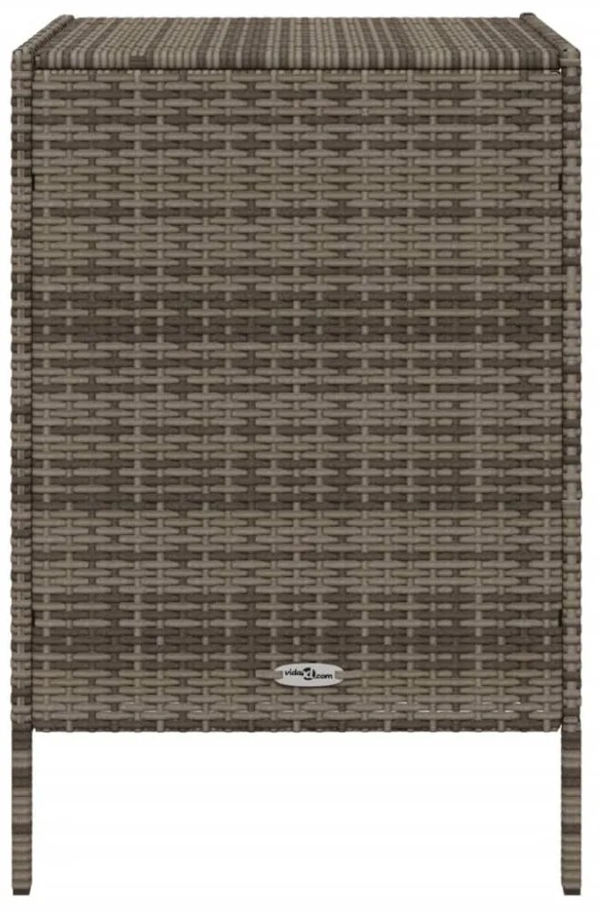 szürke polyrattan kerti tárolószekrény 55 x 59 x 80 cm