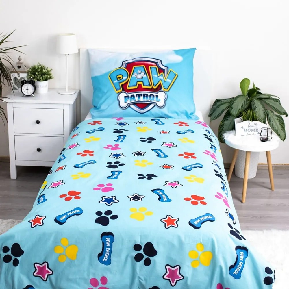 Egyszemélyes pamut gyerek ágyneműhuzat világító hatással 140x200 cm Paw Patrol – Jerry Fabrics