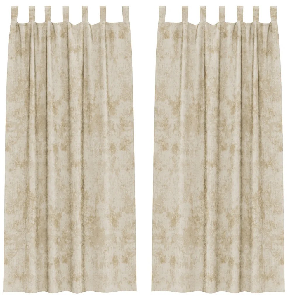 Bársonyfuggönyök 2 db Szemekkel Krém 245x140 cm