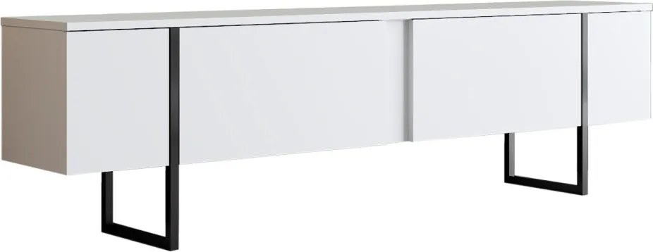 Nappali bútorszett, fehér-fekete, 180 cm