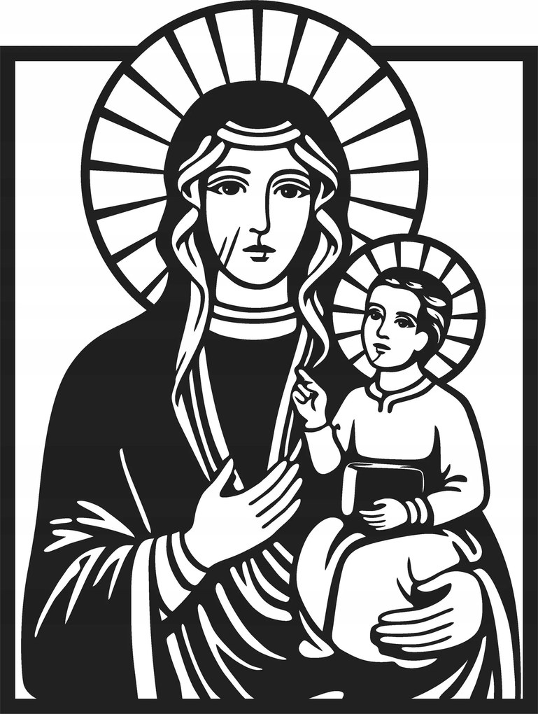 Áttört Falikép 36x47 Szűz Mária