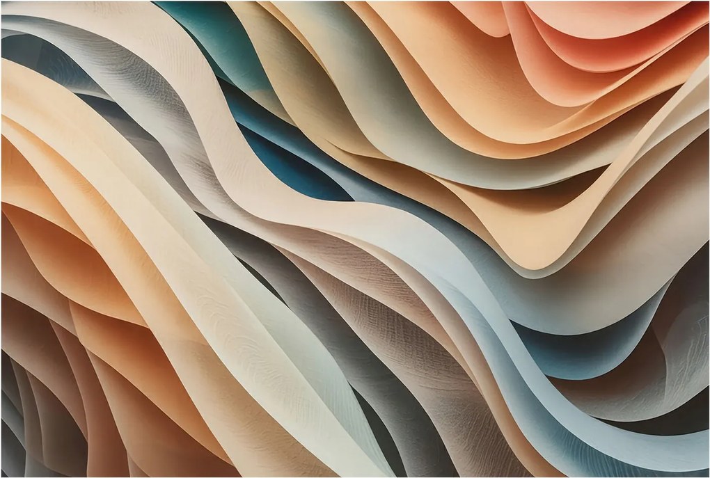 Dekoratív fotótapéta falra Könnyű összeszerelés Hullámzó formák 104x70 Ragasztó