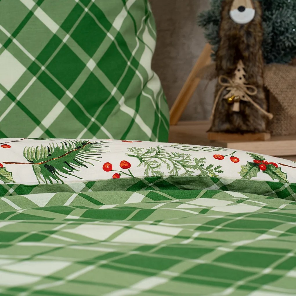 4Home Scotch green pamut ágyneműhuzat, 140 x 220 cm, 70 x90 cm, 140 x 220 cm, 70 x 90 cm