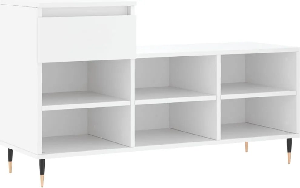 vidaXL fehér szerelt fa cipősszekrény 102x36x60 cm