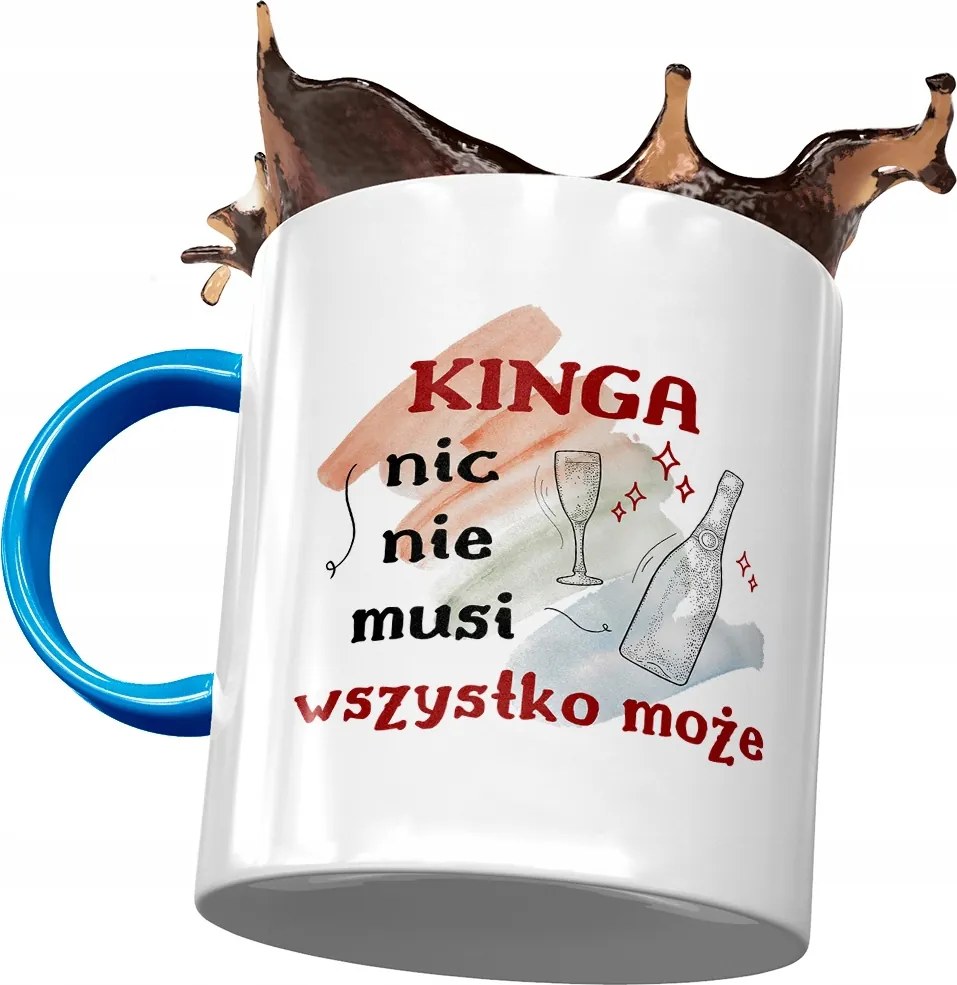 Kék Bögre Kinga Barátnőnek Ajándék Nyomtatott Fotóval