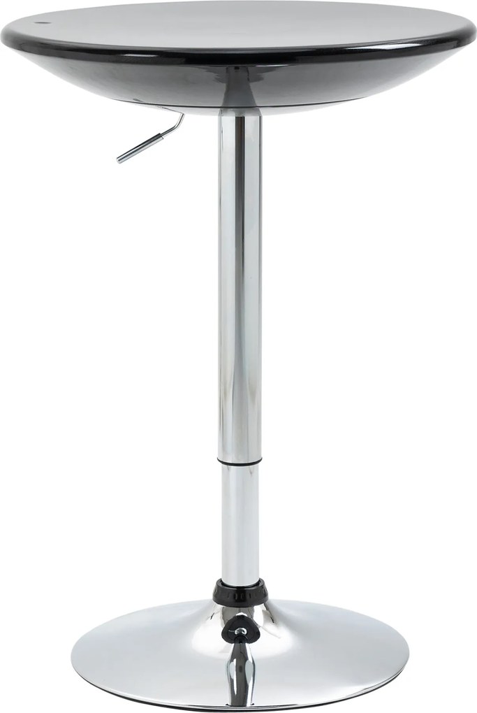 HOMCOM Kerek Bárasztal Forgatható Felülettel, Gázlifttel Állítható Magasság, Acél Alap, Φ61x76-97cm, Fekete | Aosom