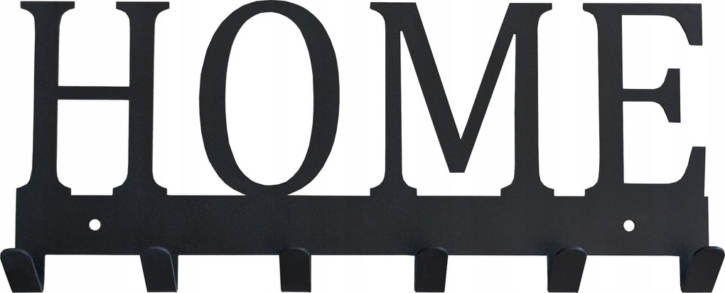 Home kulcstartó, fekete, ruhaakasztó, fali akasztó, Loft