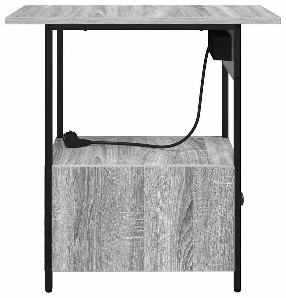 Éjjeliszekrény fiókkal Szürke sonoma 60 x 30 x 61 cm Faanyag