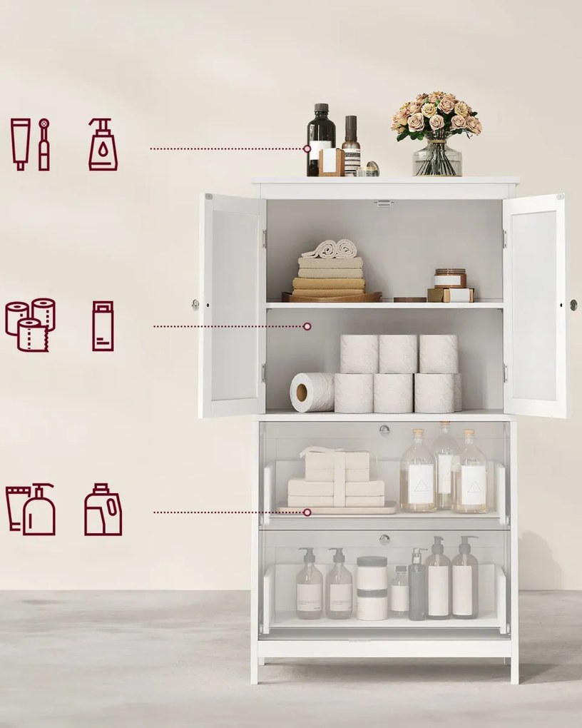 Fürdőszobai szekrény LAVORANO 110x60 cm, fehér