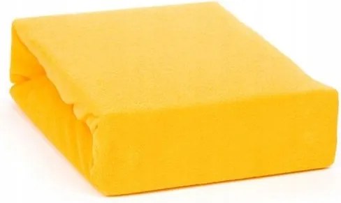 Gumi Nélküli Frottír Lepedő Sárga 200x220