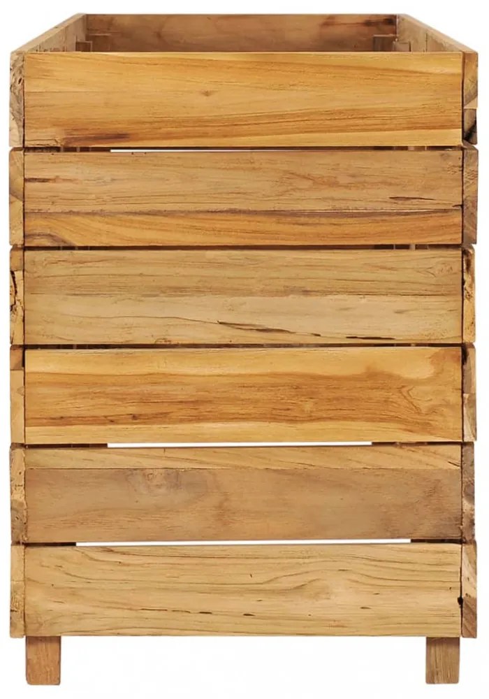 újrahasznosított tíkfa és acél magaságyás 150 x 40 x 55 cm
