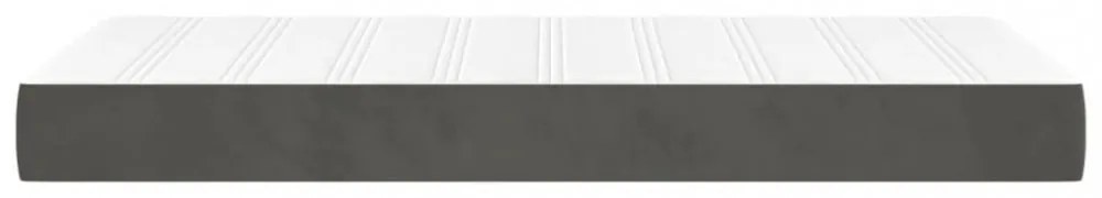 sötétszürke bársony zsebrugós ágymatrac 90x200x20 cm