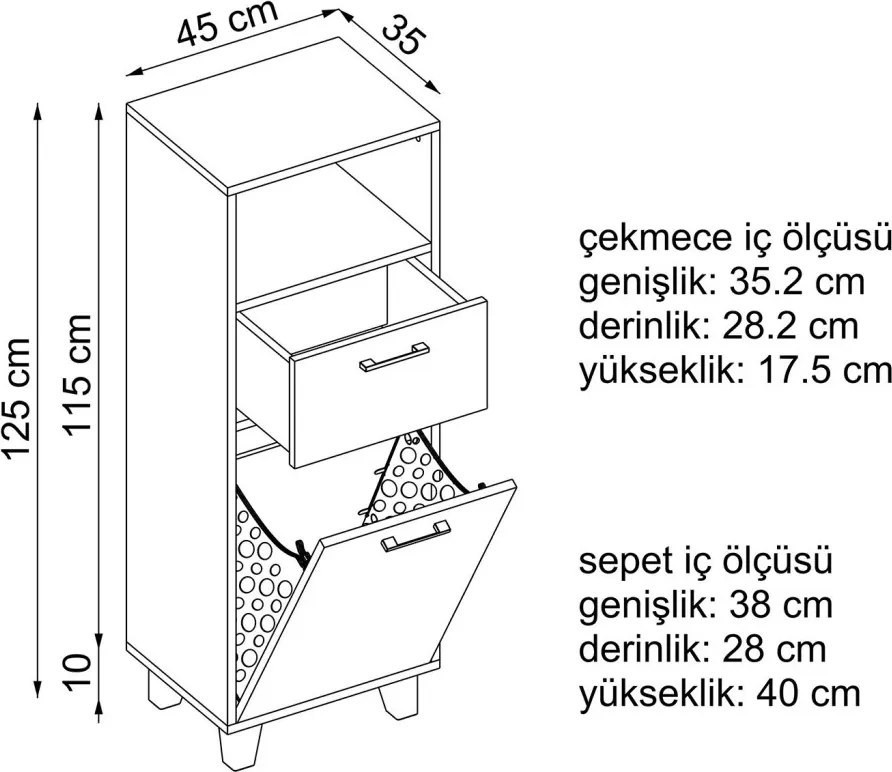 Konyhaszekrény, 45 cm – TR283VLN1385