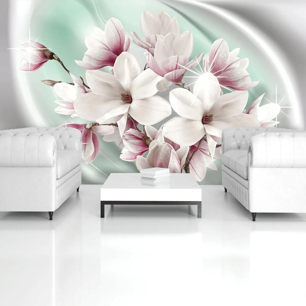 Fotótapéta - Fehér és rózsaszín virágok (254x184 cm)