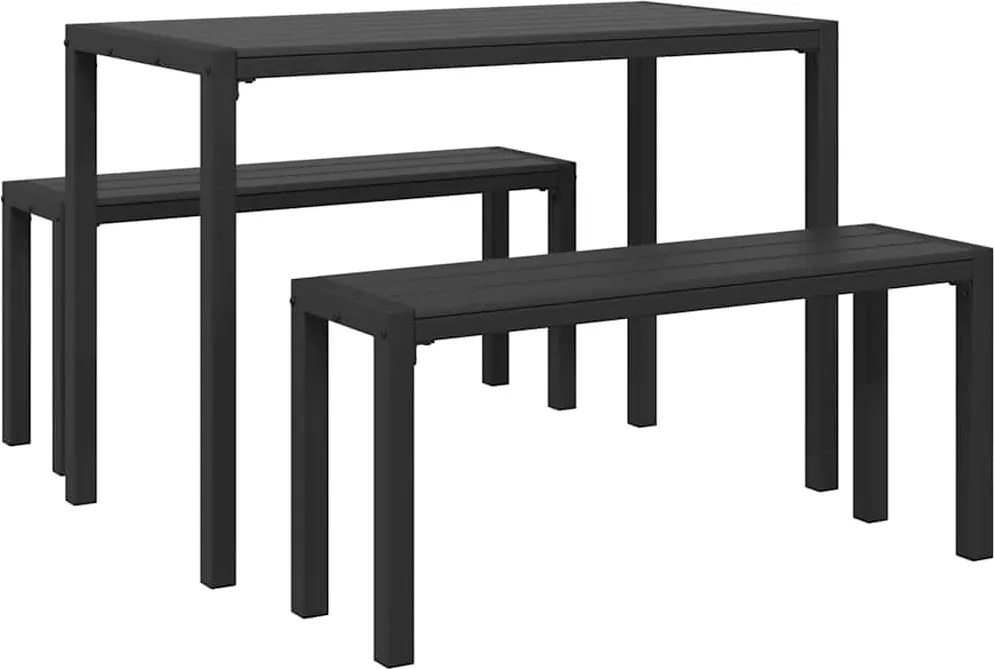 vidaXL Kert étkező szett 3 pcs Antracit Acél