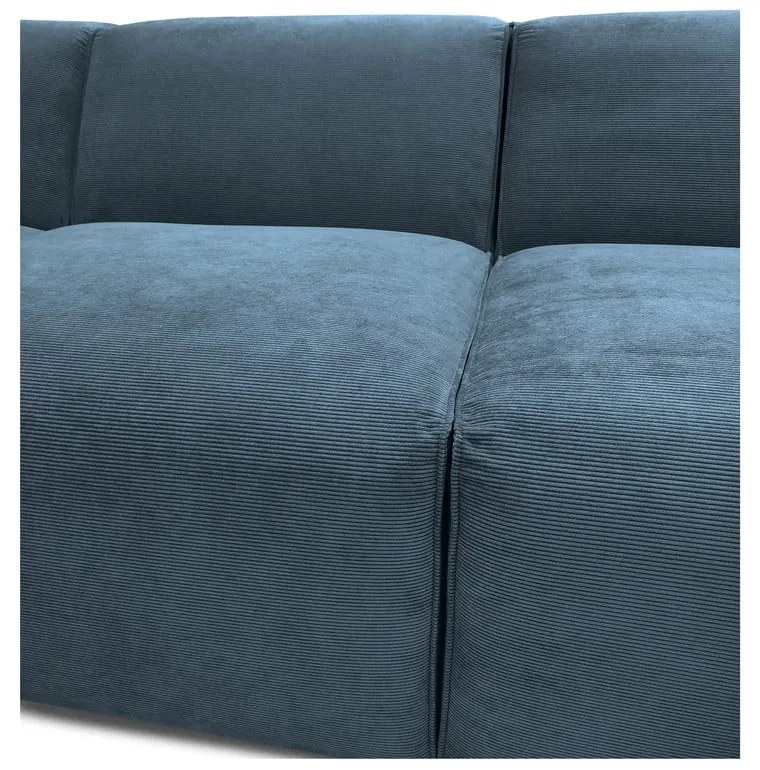 Kék kordbársony sarokkanapé (bal oldali) Sting – Scandic