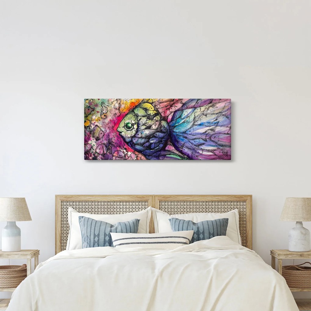 Kép - színes hal (120x50 cm)
