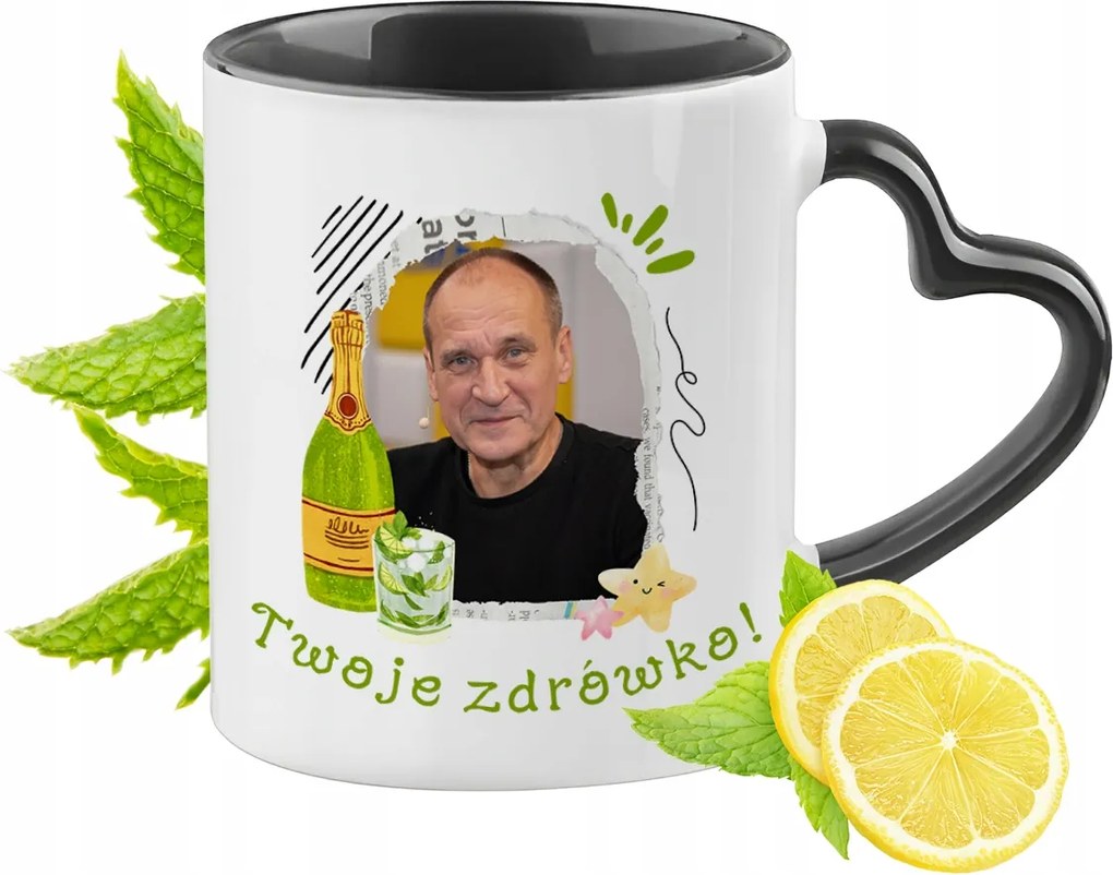 Pawel Kukiz Kukiz15 Fekete Bögre Szív Alakú Füllel Ajándék