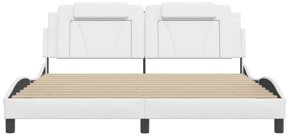 fehér ágykeret Viana LED-ekkel matrac nélkül 180 x 200 cm