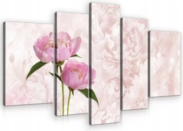 Vászonkép 170x100 Bazsarózsa virágok rózsaszín finomság tavasz frissesség dekoráció