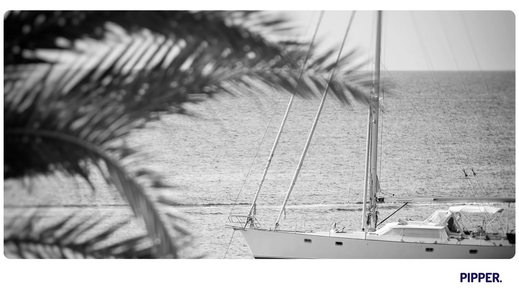 PIPPER. Öntapadós textiltapéta "Vitorlás hajó"