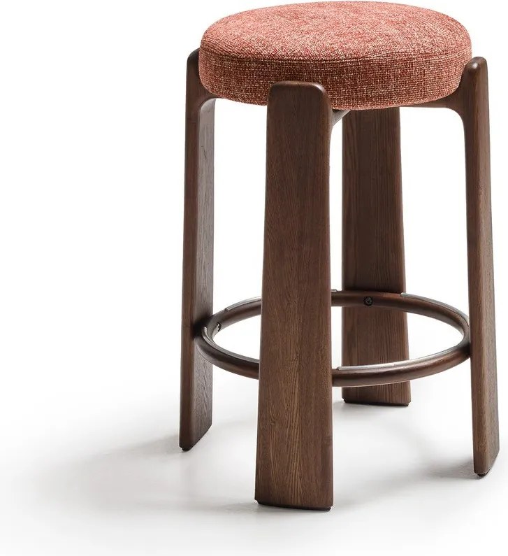 Terrakotta színű-sötét natúr színű kőrisfa bárszék (ülésmagasság 75 cm) Granite – Kave Home