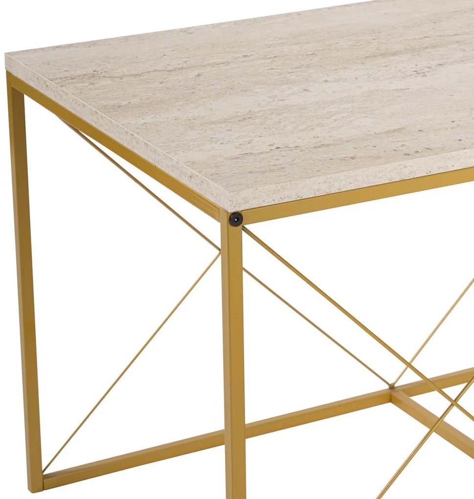 Defne Gold Travertine dohányzóasztal