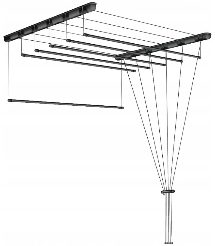 Erga Erga, mennyezeti akasztó ruhaszárításhoz 6x110 cm, fekete, ERG-SEP-10SUSSU6PCZ11