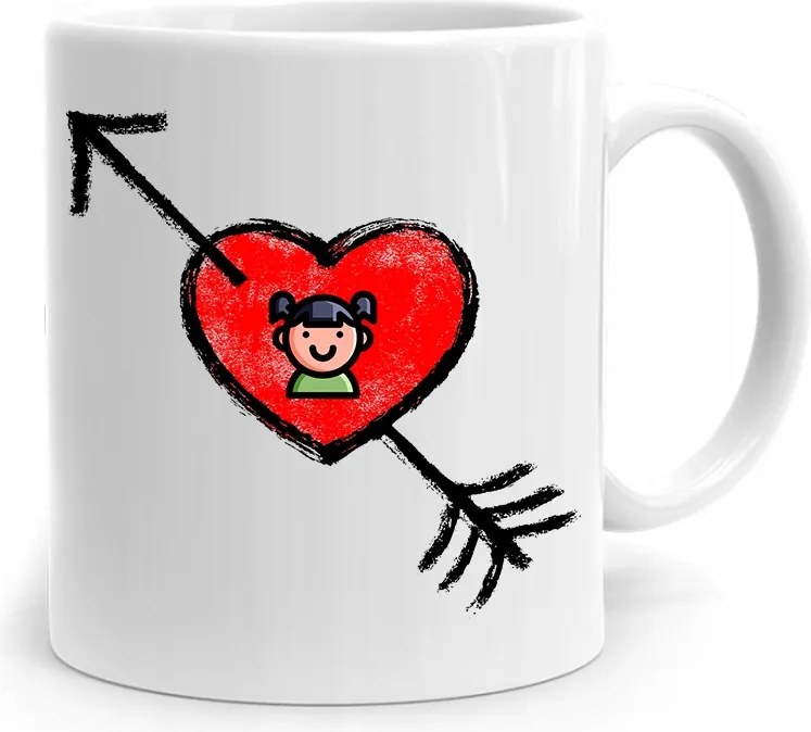 Bögre Ajándék Lányának Szívecske! fényképes nyomattal