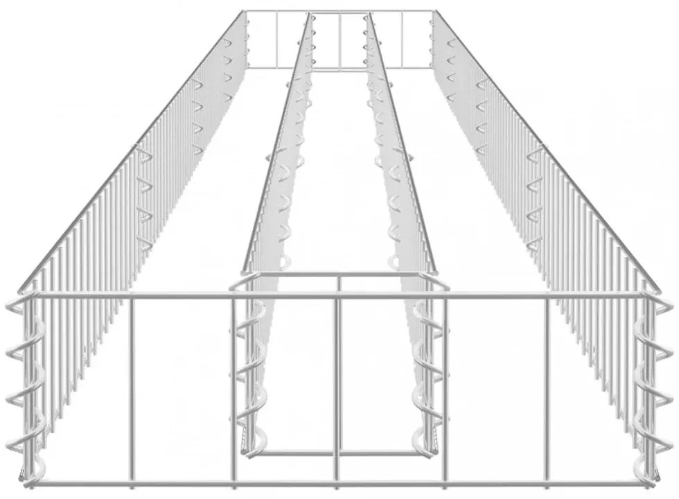 horganyzott acél gabion magaságyás 360 x 30 x 10 cm
