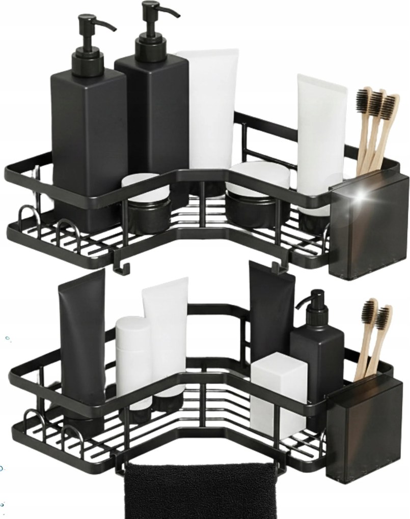 Fürdőszobai Polc Sarok Akasztós Zuhanypolc Fúrás Nélkül 2 Db