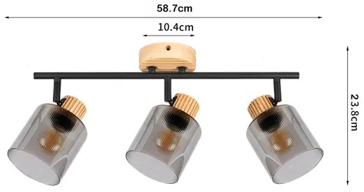 Brilagi - HYGGE spotlámpa 3xE14/15W/230V fa/füstszínű