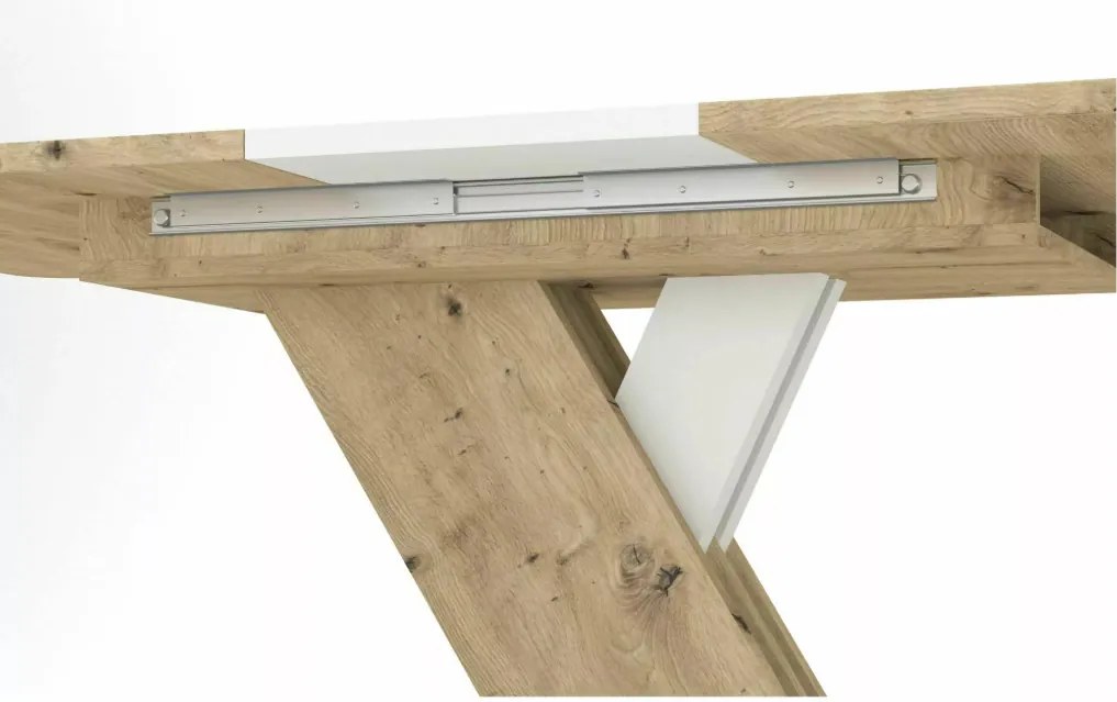 Exel kihúzható asztal tölgy/fehér 140-180cm