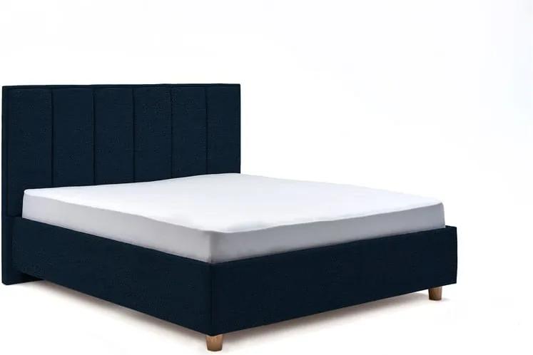 Wega kék kétszemélyes ágy kerettel és tárolóhellyel, 160 x 200 cm - AzAlvásért