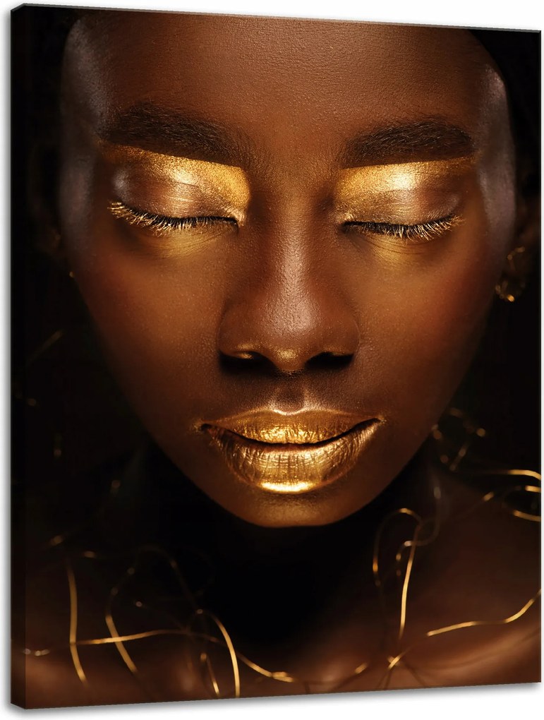 Vászonkép Nő Arc Arany Elemek 30x40 cm Ideális ajándék