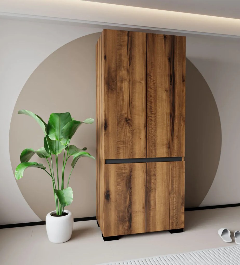 Floransa gardróbszekrény, dió-antracit, 90 cm