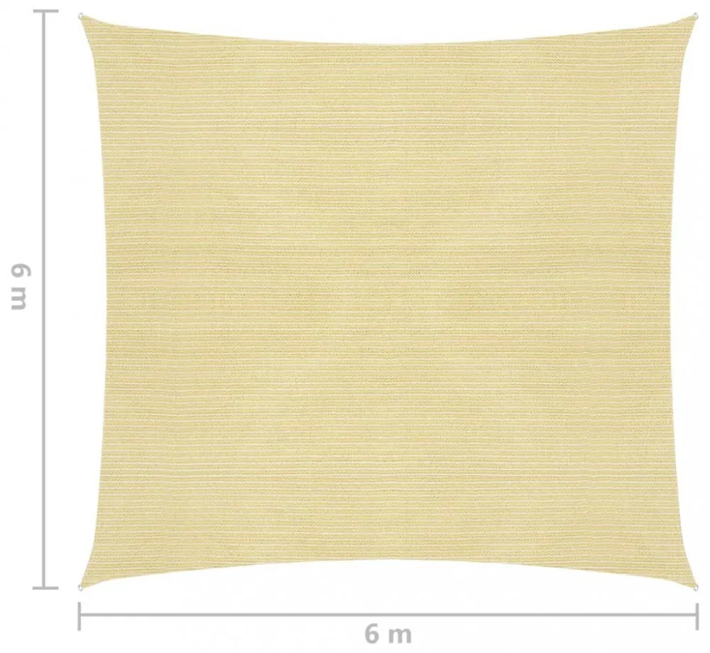 bézs HDPE napvitorla 160 g/m² 6 x 6 m