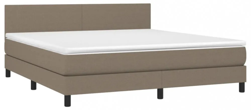 tópszínű szövet rugós és LED-es ágy matraccal 180 x 200 cm