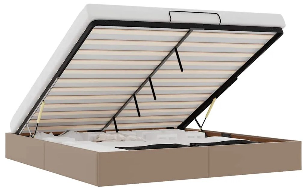 Ottomán ágykeret matrac nélkül cappucino 180x200 cm műbőr