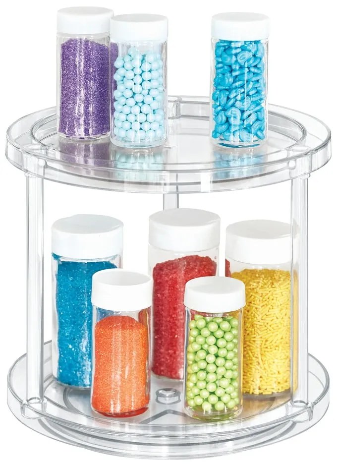 Kerek, forgatható, kétszintes talapzat az iDesign The Home Edit dobozokhoz, ⌀ 24,1 cm