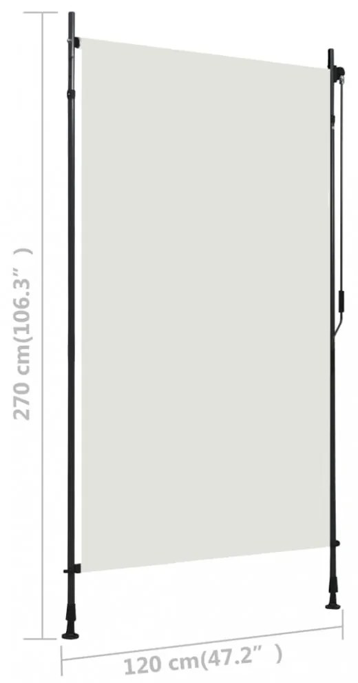krémszínű kültéri roló 120 x 270 cm